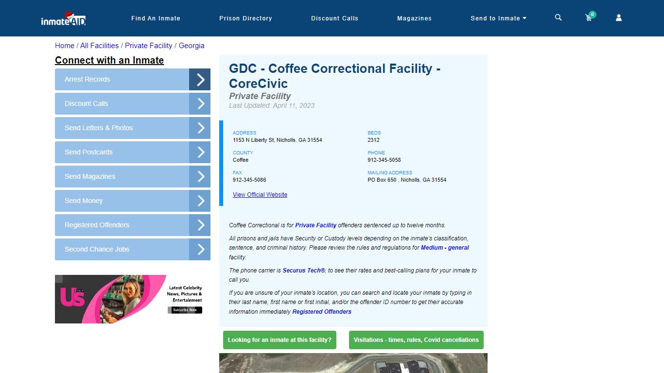 GDC - Coffee Correctional Facility - CoreCivic - Inmate Search ...